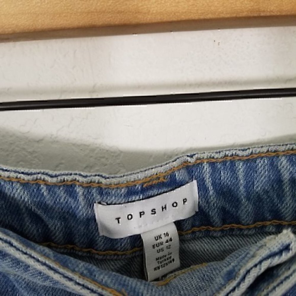 NWT Topshop Denim Mini Skirt Size 12 - Picture 2 of 4